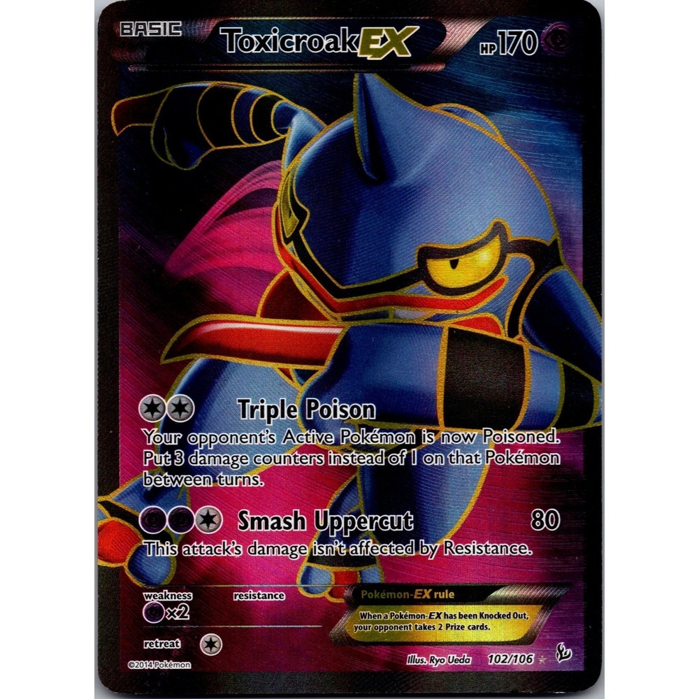 Pokemon Toxicroak EX 102 Full Art Ultra Rare XY Flashfire Holo 102/106 LP